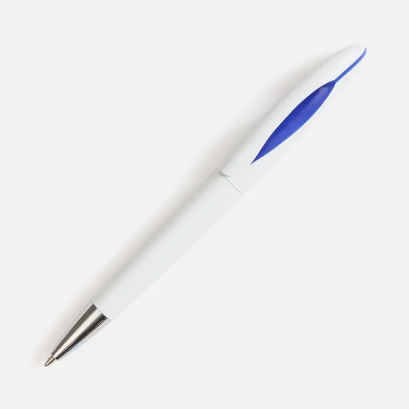 Ручка шариковая Nave, белая с синим Ручка шариковая Nave, белая с синим