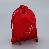 Мешочек подарочный атласный &laquo;Сердце&raquo;, 10 х 12 см +/- 1.5 см