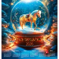 Календарь 2026 «Снежный шар», А2