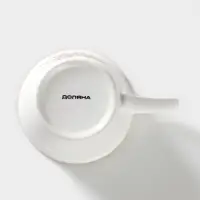 Набор кружек фарфоровых Доляна &laquo;Вкусный кофе&raquo;, 4 предмета: 340 мл