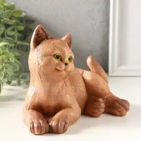 Фигурка гипс &laquo;Кошка лежит&raquo;, 13&times;17&times;12 см, рыжий