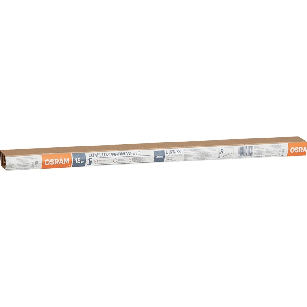 Лампа люминесцентная Osram Lumilux  L 18W/830 G13 3000К тепл.бел. 25шт