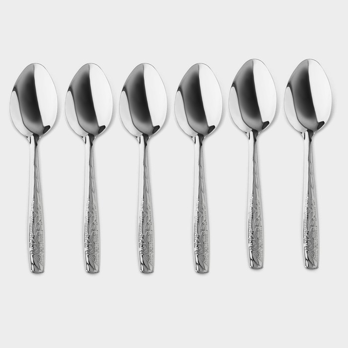 Ложки столовые из нержавеющей стали &laquo;Паритто&raquo;, длина 19 см, 12 шт, цвет серебряный