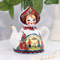 Колокольчик Кукла на чайнике, 10 см, микс