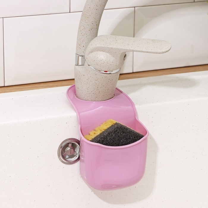 Подставка для губки Доляна «Базис», 18×8×3,5 см, цвет МИКС Подставка для губки Доляна «Базис», 18×8×3,5 см, цвет МИКС