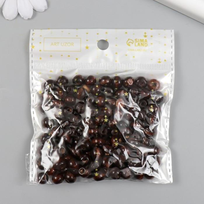 Бусины для творчества дерево Бусины для творчества дерево "Тёмно-коричневые" d=0,8 см набор 20 гр