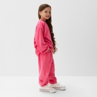 Костюм детский (свитшот, брюки) KAFTAN Plushy р.34 (122-128), фуксия