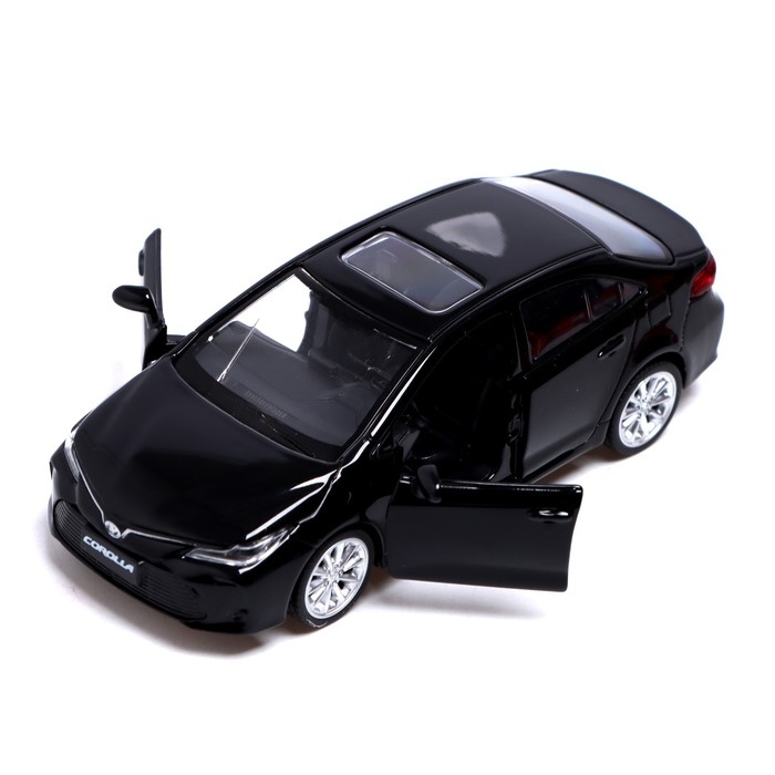Машина металлическая TOYOTA COROLLA HYBRID, 1:43, инерция, открываются двери, цвет чёрный Машина металлическая TOYOTA COROLLA HYBRID, 1:43, инерция, открываются двери, цвет чёрный