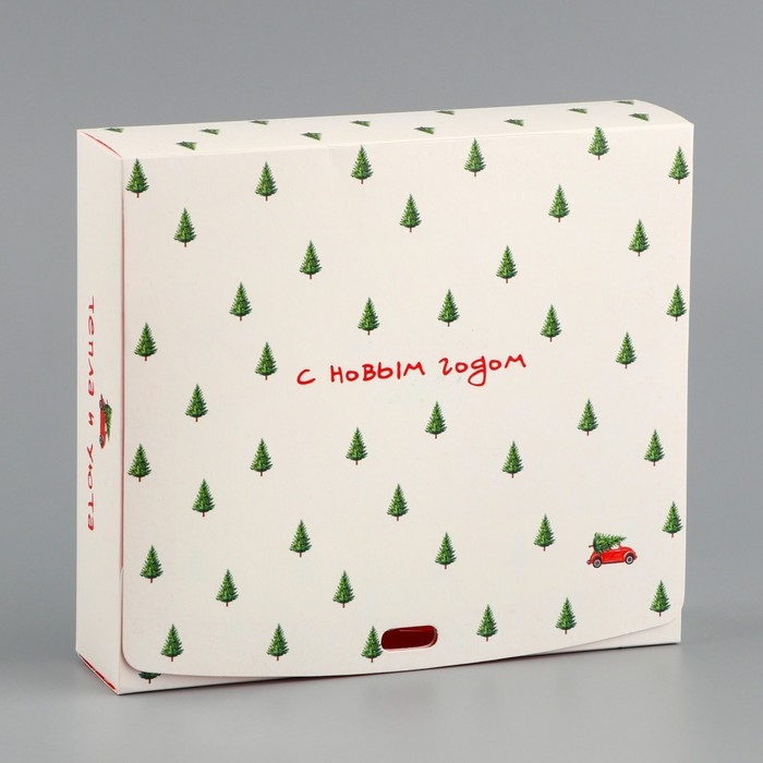 Коробка подарочная новогодняя складная двухсторонняя «С новым годом», 20 х 18 х 5 см, БЕЗ ЛЕНТЫ, Новый год Коробка подарочная новогодняя складная двухсторонняя «С новым годом», 20 х 18 х 5 см, БЕЗ ЛЕНТЫ, Новый год