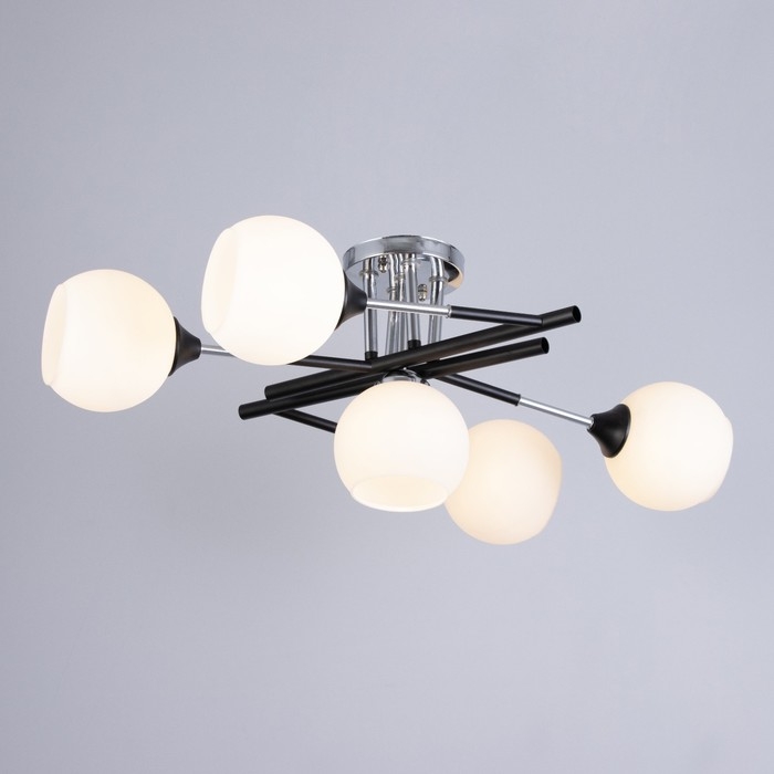 Люстра Люстра "Индис" 5хЕ27 40Вт черно-хромовый 60х60х28 см