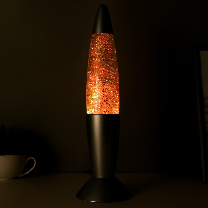 Светильник  Светильник "Тайфун" LED, лава, блёстки, серебро 35,5 см RISALUX
