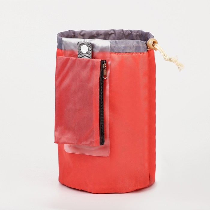 Косметичка на шнурке, с кошельком, цвет красный Косметичка на шнурке, с кошельком, цвет красный