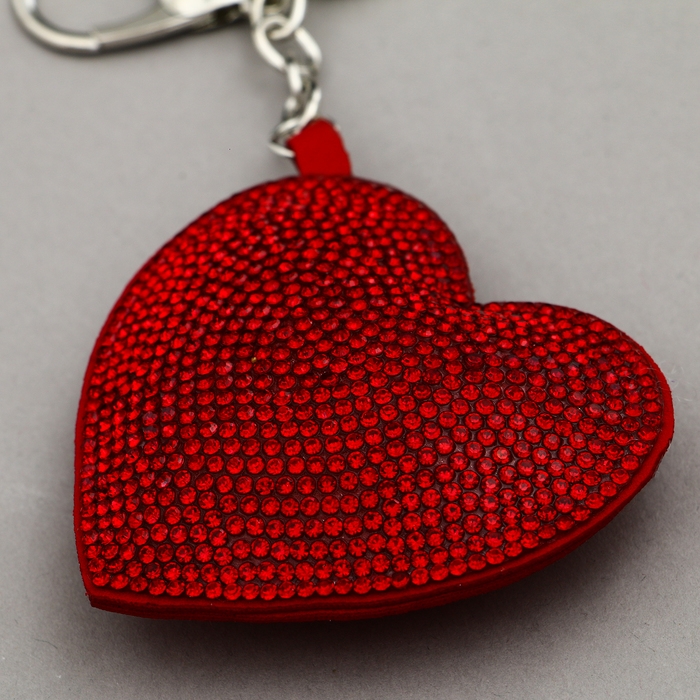Мягкая игрушка «Сердце» со стразами, на брелоке, 7 см, цвет красный Мягкая игрушка «Сердце» со стразами, на брелоке, 7 см, цвет красный