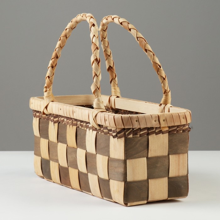 Корзина плетеная, 32 х 12 х 12,5/25,5 см, секвойя Корзина плетеная, 32 х 12 х 12,5/25,5 см, секвойя