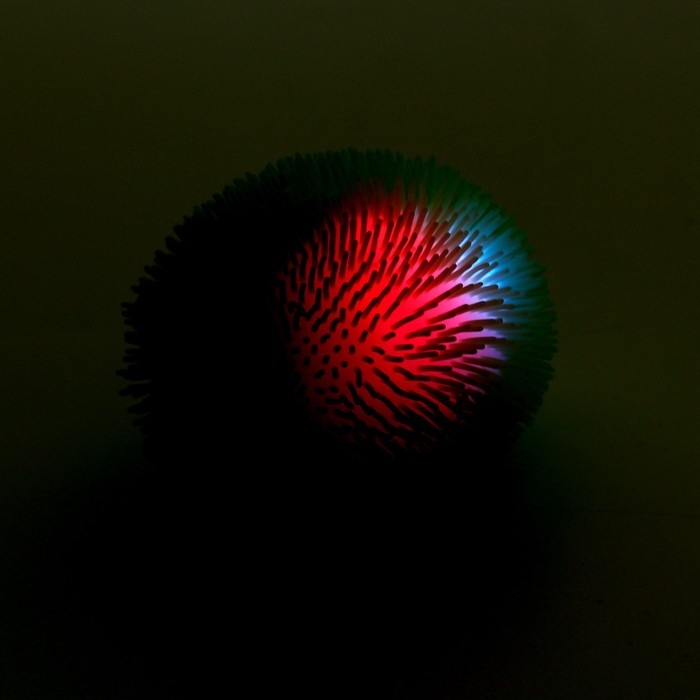 Мяч детский резиновый ёжка световой «Ёжик», цвета МИКС, в шоубоксе