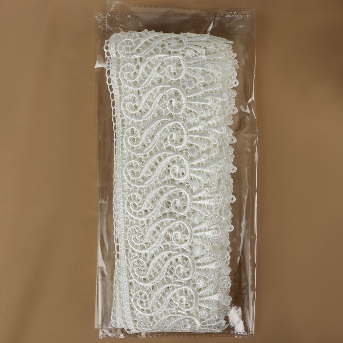 Кружево гипюровое, 94 мм × 11 ± 1 м, цвет айори Кружево гипюровое, 94 мм × 11 ± 1 м, цвет айори