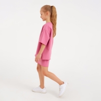 Костюм детский (футболка, шорты) MINAKU: Casual Collection цвет пудровый, рост 140