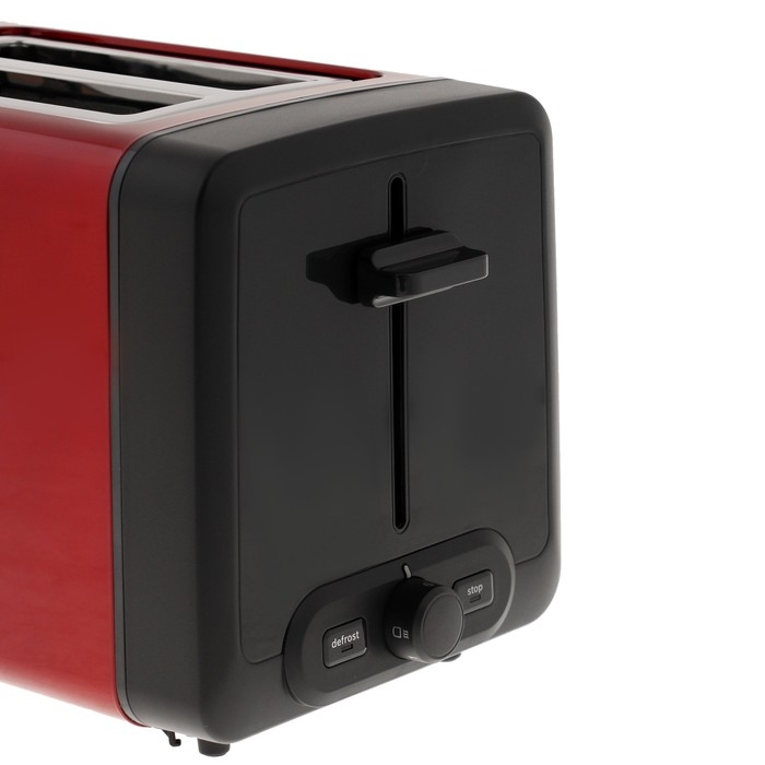 Тостер Bosch TAT4P424, 970 Вт, 6 режимов прожарки, 2 тоста, красно-чёрный