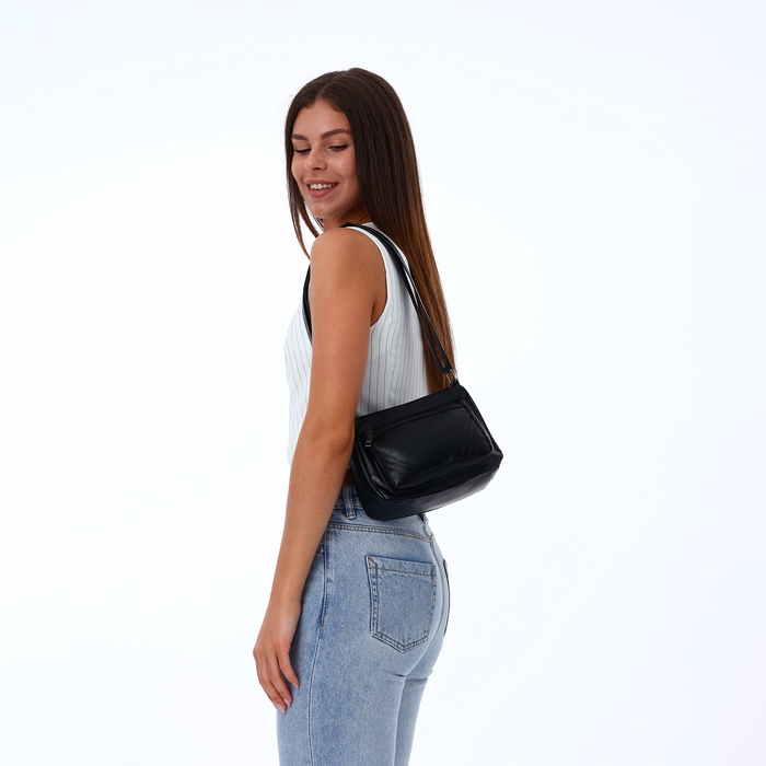 Сумка женская на молнии, цвет чёрный Сумка женская на молнии, цвет чёрный