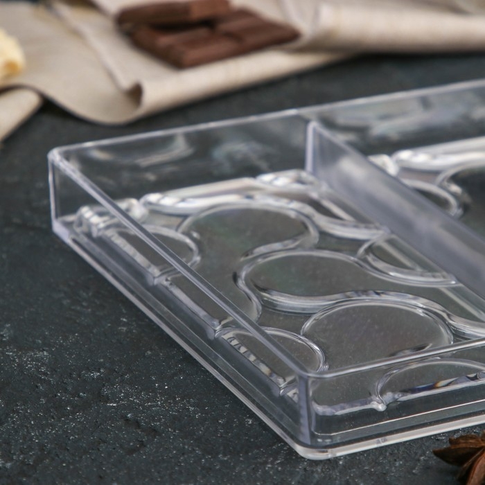 Форма для шоколада KONFINETTA «Симпл-димпл», 27,5×17,5×2,5 см, 3 ячейки 15,3×7,5×0,8 см, цвет прозрачный Форма для шоколада KONFINETTA «Симпл-димпл», 27,5×17,5×2,5 см, 3 ячейки 15,3×7,5×0,8 см, цвет прозрачный
