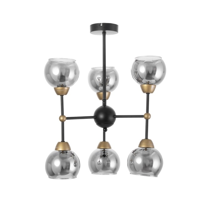 Люстра "Атом" 6х60Вт Цоколь: Е27 Цвет: Черный