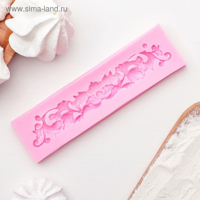 Молд Доляна «Лепнина», силикон, 13,5×3,5 см, цвет розовый Молд Доляна «Лепнина», силикон, 13,5×3,5 см, цвет розовый