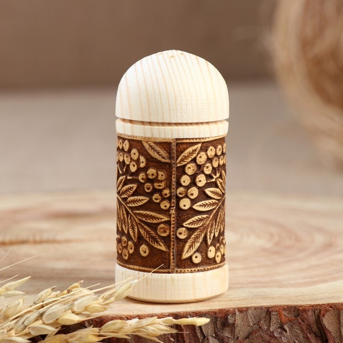 Солонка  Солонка "Рябинка" (перец), 4х9 см, береста