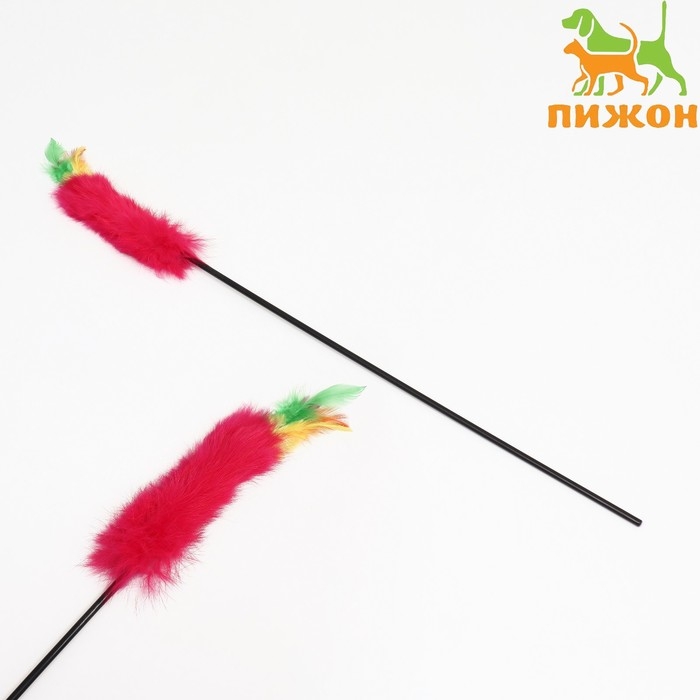 Дразнилка меховая  Дразнилка меховая "Камыш", розовая