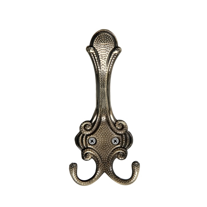 Крючок мебельный ТУНДРА TKT005, трехрожковый, бронза Крючок мебельный ТУНДРА TKT005, трехрожковый, бронза