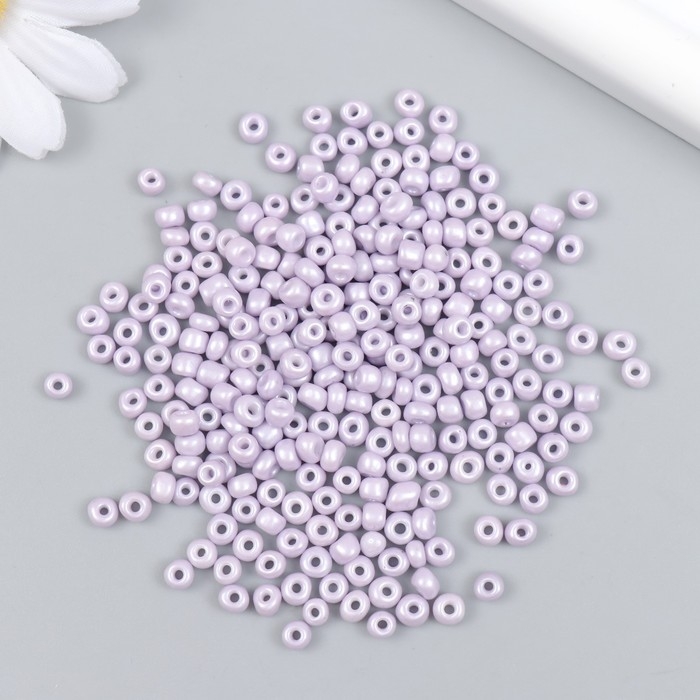 Бисер стекло 6/0  Бисер стекло 6/0 "Нежная сирень" макарун, глянец 450 гр