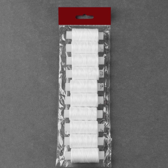 Набор ниток 40ЛШ, 200 м, 10 шт, цвет белый Набор ниток 40ЛШ, 200 м, 10 шт, цвет белый