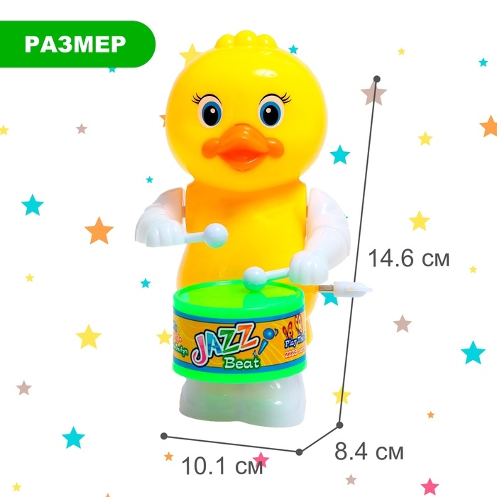 Заводная игрушка «Утка барабанщик», МИКС