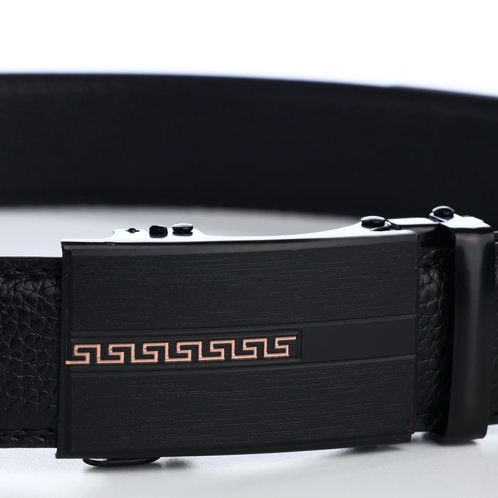 Ремень мужской, ширина 3,5 см, пряжка автомат, цвет чёрный