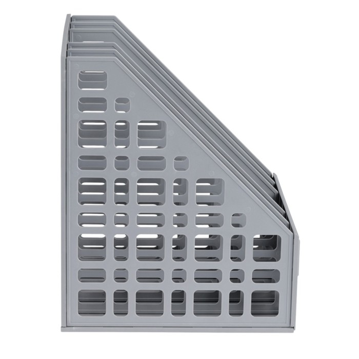 Лоток для бумаг cборный, вертикальный, 5 отделений, серый