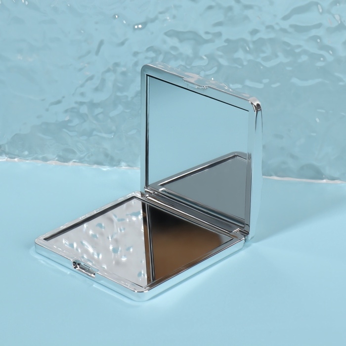 Зеркало складное «Волны», 7 × 7 см, цвет серебристый Зеркало складное «Волны», 7 × 7 см, цвет серебристый