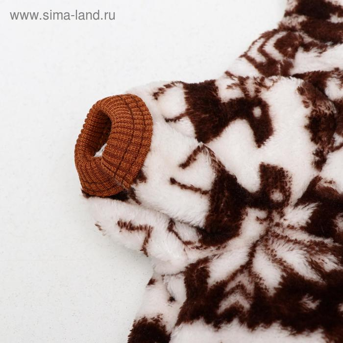 Комбинезон "Олени" с капюшоном, размер S (ДС 25 см, ОГ 35 см, ОШ 25 см), коричневый