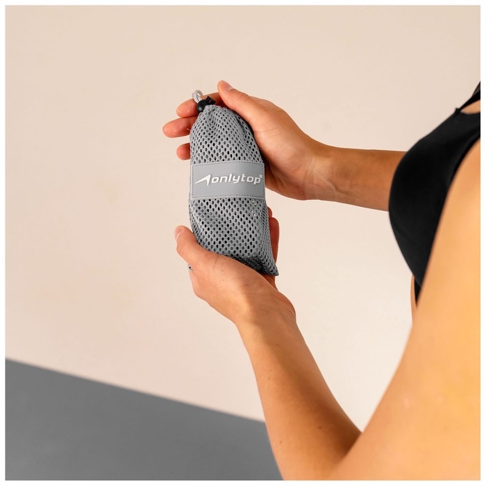 Эспандер-лента ONLYTOP, эластичная, с захватами, 90х4 см, цвет серый Эспандер-лента ONLYTOP, эластичная, с захватами, 90х4 см, цвет серый