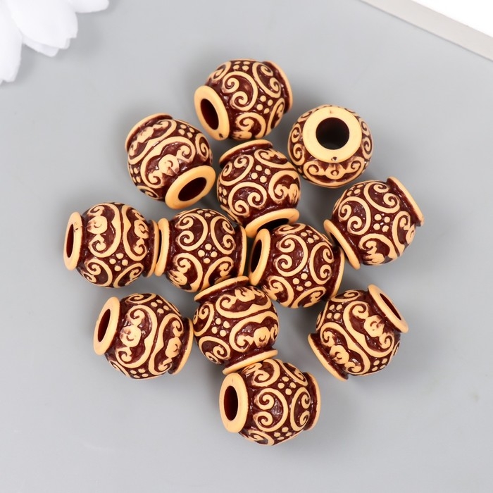 Бусины для творчества пластик Бусины для творчества пластик "Этно. Завитки" набор 20 гр d=1,5 см