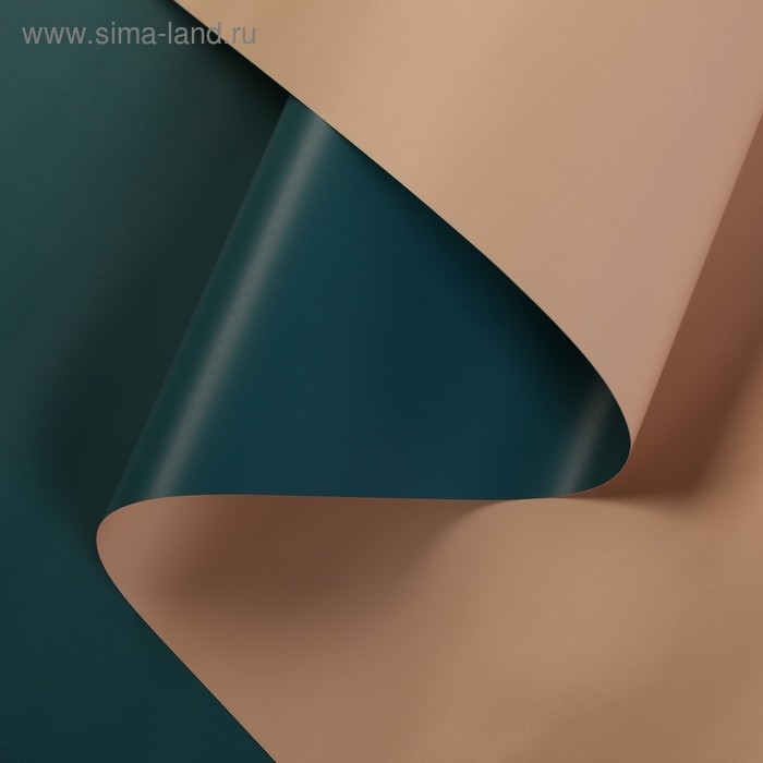 Корейская плёнка для цветов матовая двусторонняя Корейская плёнка для цветов матовая двусторонняя "Градиент" бежевый-малахит 0,5 х 10 м