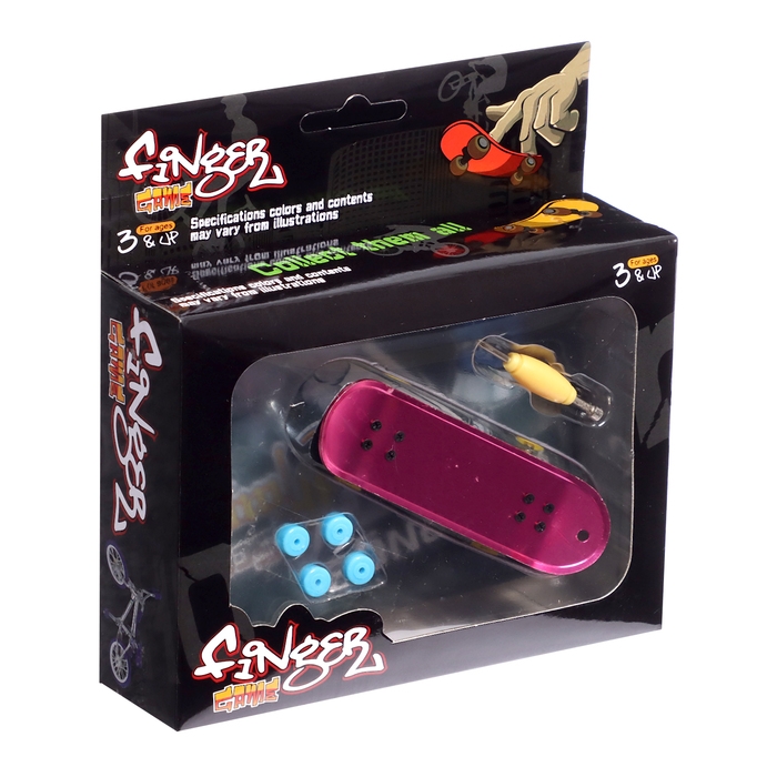 Фингерборд металлический «Золотой трюк», 2 комплекта колёс, ключ, цвет МИКС Фингерборд металлический «Золотой трюк», 2 комплекта колёс, ключ, цвет МИКС