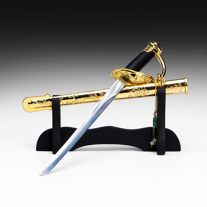 Сувенирное изделие Сабля на подставке, мини, 24см Сувенирное изделие Сабля на подставке, мини, 24см