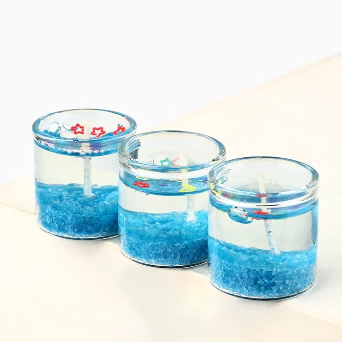 Набор гелевых свечей новогодние «Счастливого Нового года и Рождества» на Новый год, 3 шт, 2,5 х 2,5 см Набор гелевых свечей новогодние «Счастливого Нового года и Рождества» на Новый год, 3 шт, 2,5 х 2,5 см