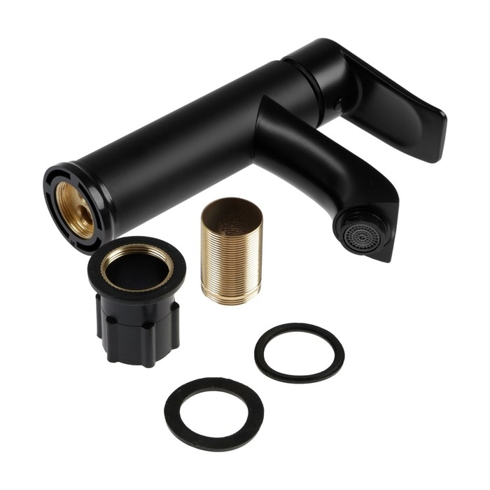 Смеситель для раковины ZEIN Z3717, однорычажный, длина излива 12 см, пластик, чёрный Смеситель для раковины ZEIN Z3717, однорычажный, длина излива 12 см, пластик, чёрный