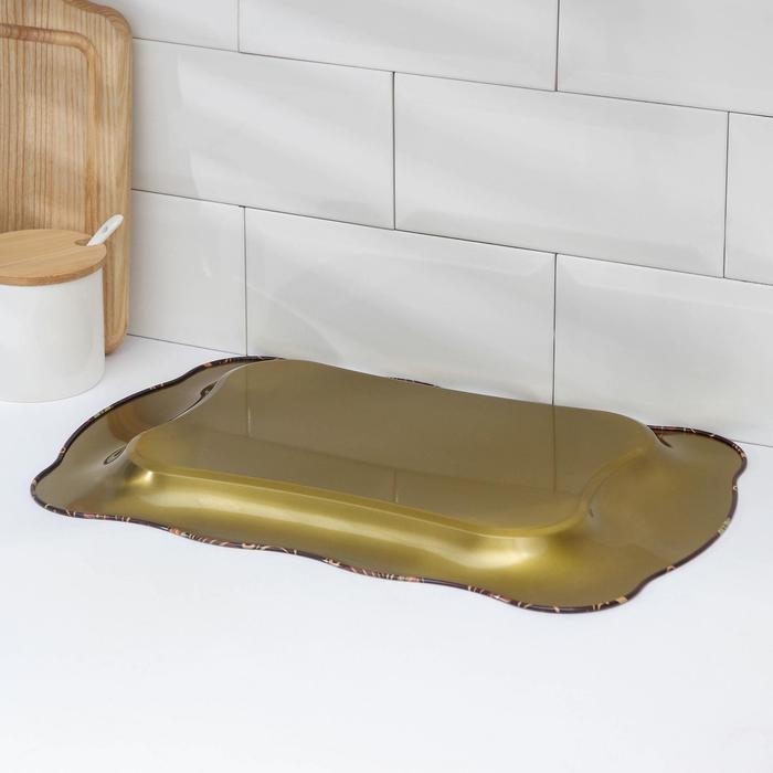 Поднос из нержавеющей стали «Бахмал», 38×24,7 см, рисунок МИКС Поднос из нержавеющей стали «Бахмал», 38×24,7 см, рисунок МИКС