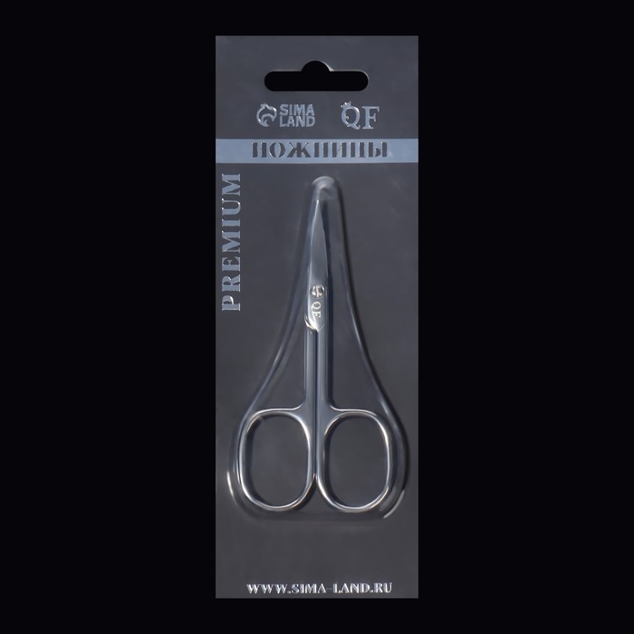 Ножницы маникюрные «Premium», загнутые, широкие, 9,3 см, на блистере, цвет серебристый Ножницы маникюрные «Premium», загнутые, широкие, 9,3 см, на блистере, цвет серебристый