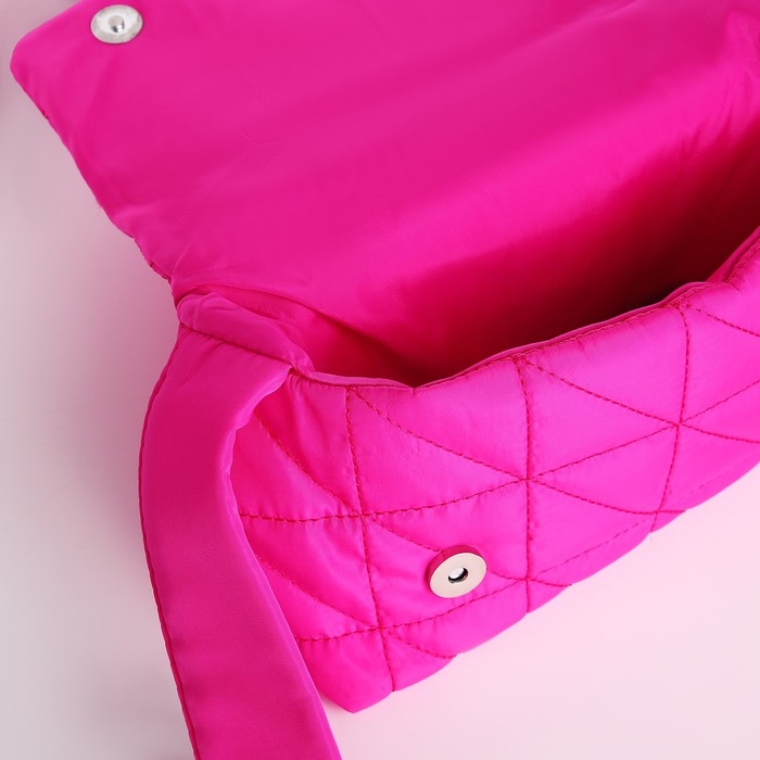 Сумка женская стеганная на плечо, отдел на молнии, 25х14х6 см, цвет розовый Сумка женская стеганная на плечо, отдел на молнии, 25х14х6 см, цвет розовый