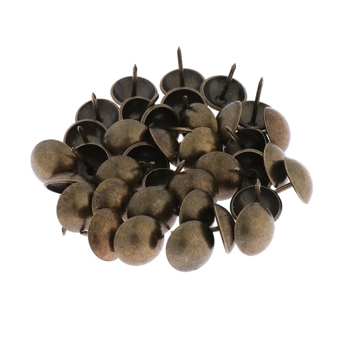 Гвозди ТУНДРА, декоративные, обивочные, 19х22 мм, бронза, фасовка 50 шт