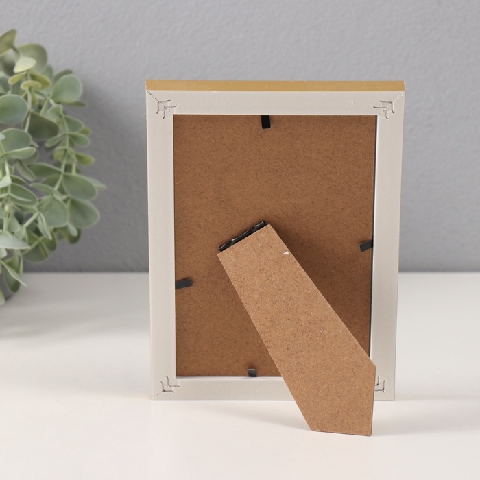 Фоторамка пластик 10х15 см Фоторамка пластик 10х15 см "Галочки на зелёном" с золотой обводкой 1,4х12,7х17,5 см