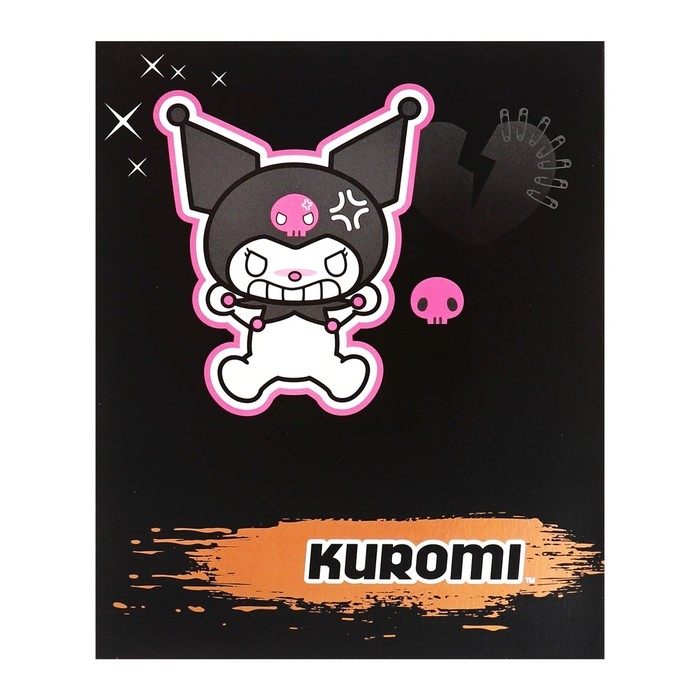 Тетрадь 48 листов в клетку Kuromi, обложка мелованный картон, тиснение фольгой, белизна 92%, блок 60 г/м2, МИКС Тетрадь 48 листов в клетку Kuromi, обложка мелованный картон, тиснение фольгой, белизна 92%, блок 60 г/м2, МИКС