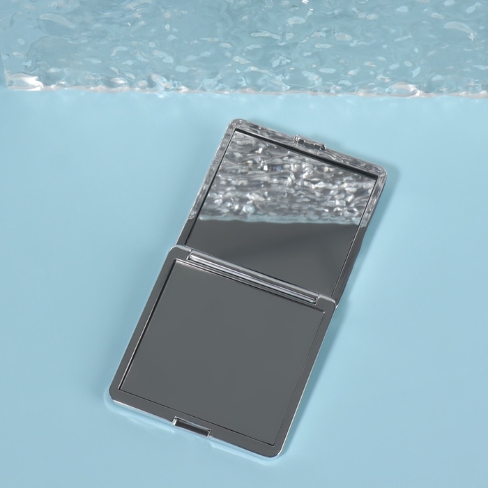 Зеркало складное «Волны», 7 × 7 см, цвет серебристый Зеркало складное «Волны», 7 × 7 см, цвет серебристый